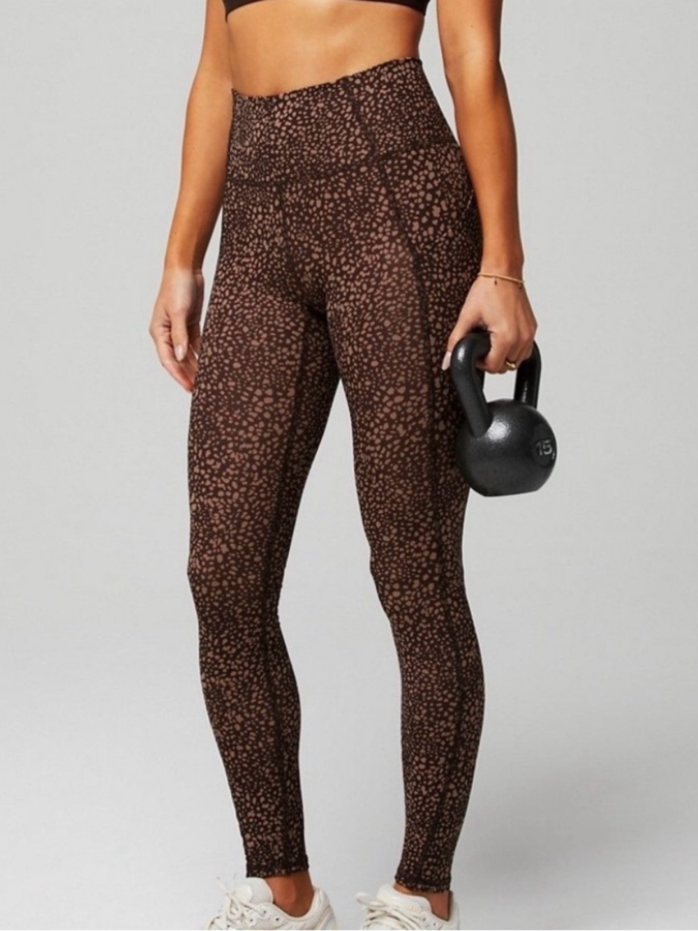 Fabletics High-Waist Brown Printed Leggings